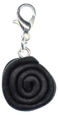 Produktbild von Lakritzschnecke Charm Anhänger Bettelanhänger Miniblings Lakritz Bonbon schwarz
