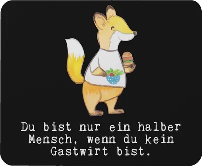 Produktbild von Mr. & Mrs. Panda Mouse Pad Gastwirt Herz - Schwarz - Geschenk, laptop mousepad, Gaststätte, Bar, mauspad, Kneipe, computer, Spruch