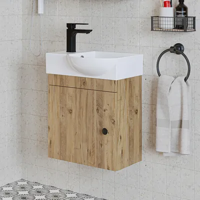 Produktbild von Roomart PUNTO Badmöbel-Set 2-teilig 46.5 cm breit, Eiche
