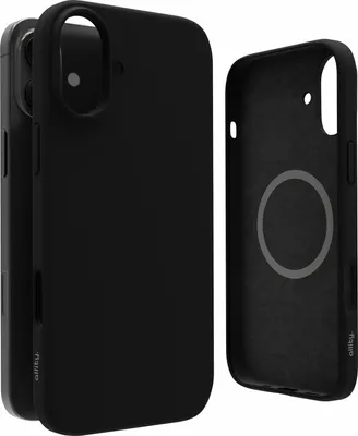 Produktbild von Allity Hülle für iPhone 16 Plus Silikon matt schwarz für MagSafe Magnet