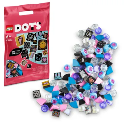 Obrázok produktu pre LEGO 41803 DOTS náramok s trblietavými doplnkami, remeselnícka súprava pre deti, prívesky do tašky, informačná tabuľa a úložné priehradky s náhradnými kockami