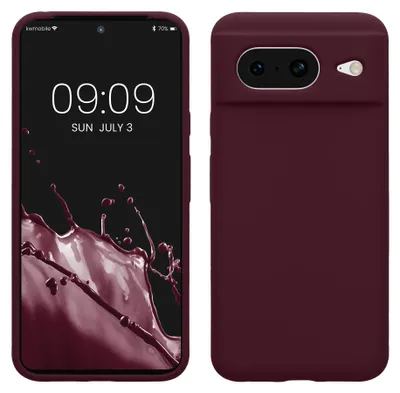 Produktbild von kwmobile Handyhülle für Google Pixel 8 Hülle, für Pixel 8 Case - Hülle Silikon - kabelloses Laden - Bordeaux Violett