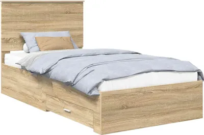 Imagen del producto de Estructura de cama con cabecera Roble Sonoma 100 x 200 cm
