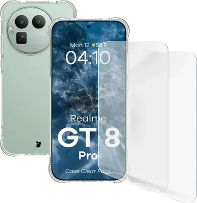 Produktbild von Handyhülle + 2x Folie für Realme GT 8 Pro, Bizon Case Clear Pack, Transparent