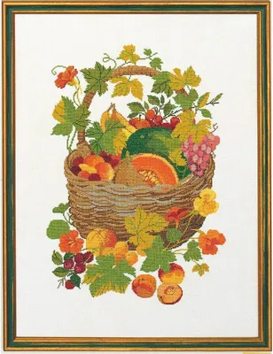 Produktbild von Eva Rosenstand Kreuzstich-Set "Obstkorb", 45x60cm