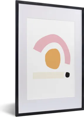 Produktbild von MuchoWow® Gerahmtes Poster Geometrische Formen - Minimalismus - Pastell 40x60 cm - Poster mit Schwarzem Bilderrahmen Wandposter Rahmen Foto Bilder - Poster in Rahmen