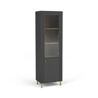 Produktbild von Vitrine MONTA mit 2 Türen Standvitrine mit Glasfront Schwarz