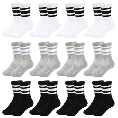 Immagine prodotto di Calzini per bambini in cotone, 12 paia, multicolore. Taglie: 27-32, 33-37, 38-42