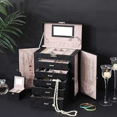 Produktbild von Schmuckkästchen mit Ebenen zum Aufbewahren von Schmuck