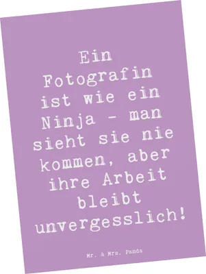 Produktbild von Mr. & Mrs. Panda Fotokarte Spruch Fotografin Ninja - Lavendeltraum - Geschenk, Postkarten, kreative, Perspektiven finden, Beruf, Postkarte, Ansichtskarten, Fotografie