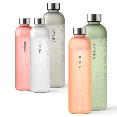 Produktbild von Unyqoos® Trinkflasche 650 ml Orange – Tritan, BPA‑frei, auslaufsicher & unzerbrechlich, Edelstahl‑Schraubdeckel, 66 mm Ø, 235 mm hoch, 35 mm Öffnung – für Sport & Alltag