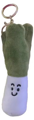 Immagine prodotto di Portachiavi decorativo a forma di cipollotto verde, realizzato in peluche, con un design carino e realizzato in cotone e PP