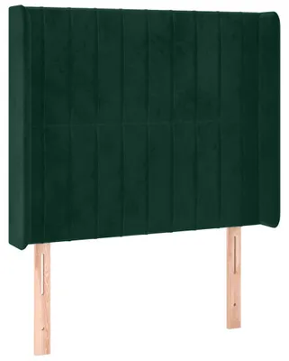 Produktbild von vidaXL Kopfteil mit Ohren Dunkelgrün 93x16x118/128 cm Samt