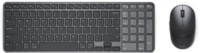 Zdjęcie produktu dla DELL Pro 7 KM746, Bezprzewodowy, RF Wireless + Bluetooth, Przełącznik nożycowy, QWERTY, Grafitowy, Dołączona myszka