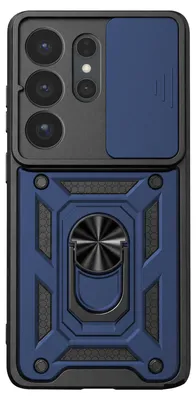 Obrázek produktu pro Mayaxess, pouzdro s posuvnou ochranou fotoaparátu a magnetickým kroužkem pro Samsung S26 Ultra, tmavě modré