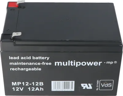 Produktbild von Multipower MP12-12B Blei Akku 12 Volt 12Ah