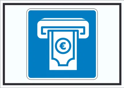 Produktbild von Geldautomat Aufkleber mit Symbol A4 (210x297mm)