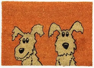 Image de 40 x 60 cm Paillasson Coco Deux chiens - pour l'extérieur et l'intérieur