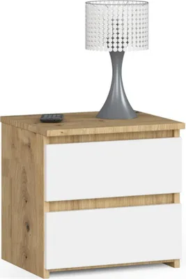 Immagine prodotto di Comodino VALESTRA - rovere artigianale / bianco