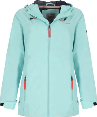 Produktbild von Coastguard Damen Jacke Reflektierend mit Kapuze - Moderne Outdoor-Jacke mit Reißverschluss-Außentaschen in Türkis Größe 36