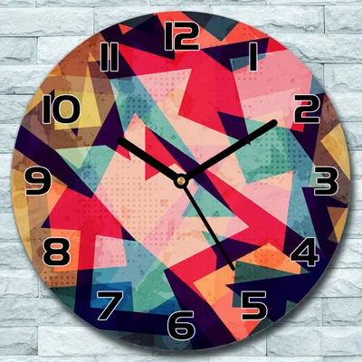 Produktbild von Wanduhr aus Glas Rund fi 30 Grunge blau und rosa Quarz Deko Schlafzimmer Büro