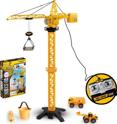 Obrázek produktu pro WOOPIE Jeřáb Dálkově Ovládaný 103 cm R/C Nákladní Auto Bagr + 4 Příslušenství.