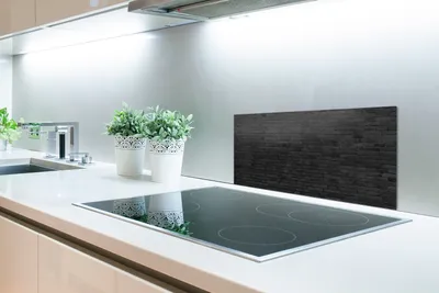 Produktbild von KitchenYeah®  Spritzschutz Küche - Küchenrückwand - Wandschutz für Herd und Spüle - Steine - Schwarz - Backstein 60x30 - Alu-Dibond (Alternative zum Spritzschutz aus Glas) - Hitzebeständig - Herdsprit