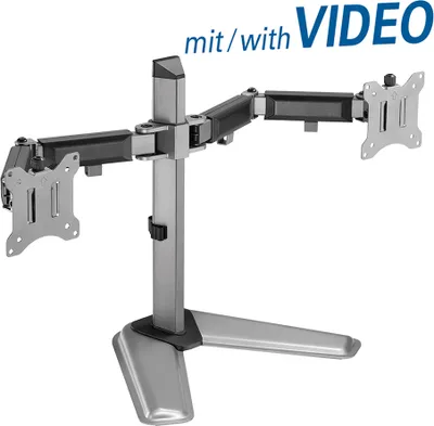 Produktbild von myWall Flachbildschirmständer de Flachbildschirmtisch, 2 Monitore für 17-32 Zoll (43-81 cm) VESA: 75/100, höhenverstellbar, ergonomische Unterstützung