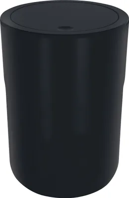 Produktbild von Spirella Design Kosmetikeimer "Cocco" mit Extra Ring für Müllbeutel Treteimer Schwingdeckeleimer Abfallbehälter mit Schwingdeckel 5 Liter (ØxH): 19 x 26 cm Schwarz