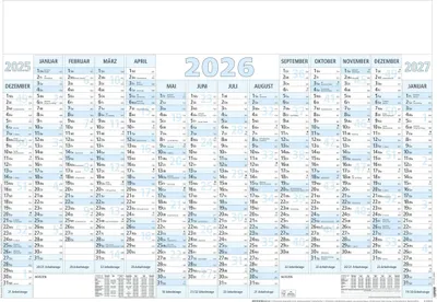 Produktbild von Plakatkalender 14 Mon blau 5 Stk. gerollt