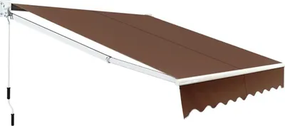 Produktbild von Terrassenmarkise - Gelenkarmmarkise - Aluminiumrahmen - Handkurbel - Wasserdicht - UV-/Sonnenschutz - Polyesterstoff - Braun