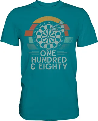 Produktbild von Vintage Triple 20 Dartscheibe Einhundertachtzig 180 Dart T-Shirt – Diva Blue / XL