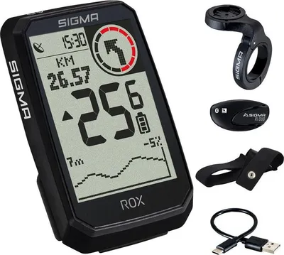 Produktbild von Sigma ROX 4.0 Endurance HR Set GPS Fahrradcomputer - 41h Akku, Navigation & H...