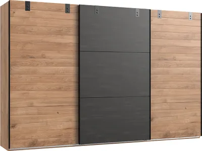 Produktbild von Schwebetürenschrank 300 cm, Eiche mit Stahl Nb., DAVENPORT-43