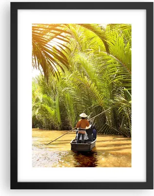 Produktbild von Gerahmtes Poster - Schwarzer Rahmen - Fluss Mekong £ódŸ - 30x40 cm - Wand Bild - Wanddeko - Wandbilder - Kunstposter - Wandposter - Bilderrahmen - Bilder - Kunstdruck - P2BPA30x40-4695
