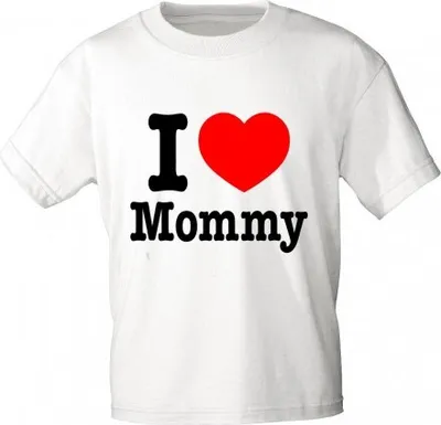 Produktbild von Kinder T-Shirt mit Aufdruck - I love Mommy - 06933 - weiß - Gr. 86-164 Größe - 86/92