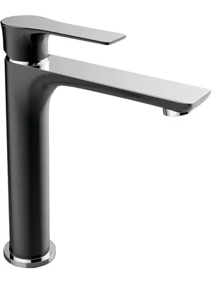 Produktbild von Design Waschtisch-Aufsatzarmatur mit Klick-Klack-Stöpsel Schwarz
