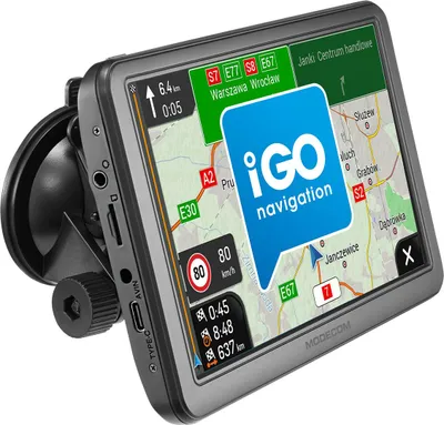 Produktbild von MODECOM FreeWAY CX 7.4 Navigationsgerät, 7 Zoll, Schwarz, für PKW und LKW, iGO Navigation Europa, Karten-Updates, Spurassistent, Freisprecheinrichtung