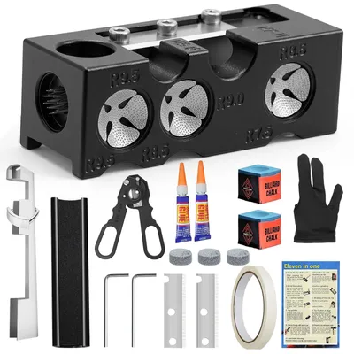 Image de Kit de réparation et d'entretien pour queue de billard, comprenant 11 accessoires
