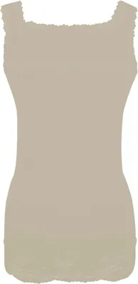Produktbild von Glamexx24 Damen Ripptop mit Spitze, T-Shirt für Damen. Unterhemd mit Spitze Damen Traegertop für jeden Tag-Farbe: Beige1 -Größe: L-XL