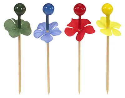 Image de Papstar Deko Picker Baies couleurs assorties hauteur 7cm 144 pièces 1 paquet