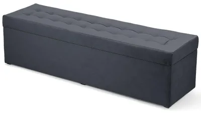 Produktbild von MG Design Polsterhocker Grau 45x160 cm - Stauraum 190L, bis 300 kg, matt & pflegeleicht, für Wohnzimmer & Flur