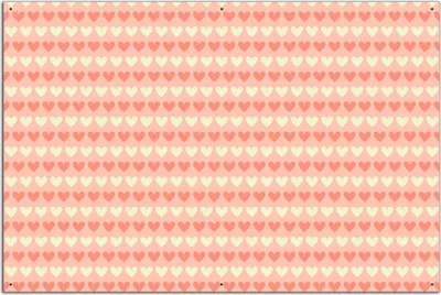 Produktbild von Wallario Outdoor-Poster für Garten oder Balkon, Motiv Muster Herzen in beige und rot, in ca. 61 x 91,50 cm