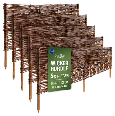 Productafbeelding van Creative Home rieten bedrand rieten schutting set van 5, 100 x 40 cm