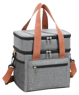 Produktbild von Isolierte Lunchbox für Damen und Herren, doppelwandig, auslaufsicher, mit verstellbarem Schultergurt, wasserdichte Kühltasche für Arbeit, Reisen, Camping und Picknick