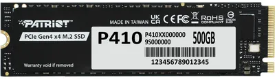 Image de Patriot SSD 500GB P410 PCIe M.2 Gen4 x4 NVMe 1.4 2280 5000/2300MB/s