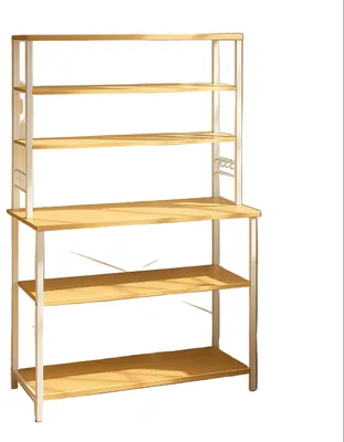 Produktbild von Kuchenregal aus Holz – Präsentationsregal – Aufbewahrungsmöbel – weiß/eichenfarben – stabil – 40 x 100 x 167 cm