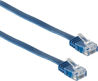 Produktbild von Patchkabel-Flachkabel U/UTP cat. 6 slim blau 0,25m