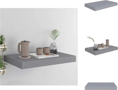 Immagine prodotto di vidaXL Scaffale galleggiante grigio 40x23x3,8 cm MDF - Mensole a muro