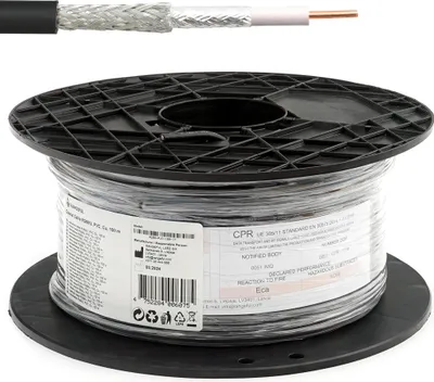 Immagine prodotto di Cavo coassiale RF a bassa perdita 50 Ohm RG58U 100 m (328 piedi)